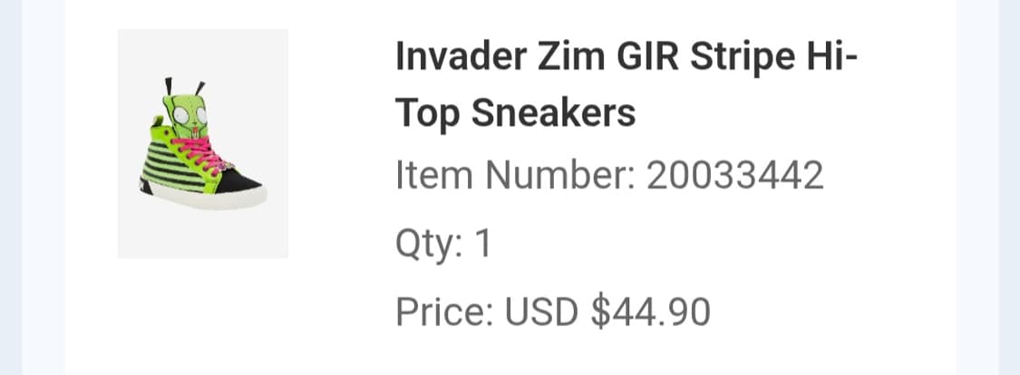 핫토픽 인베이더 짐 신발 스니커즈 250~255 상품이미지2