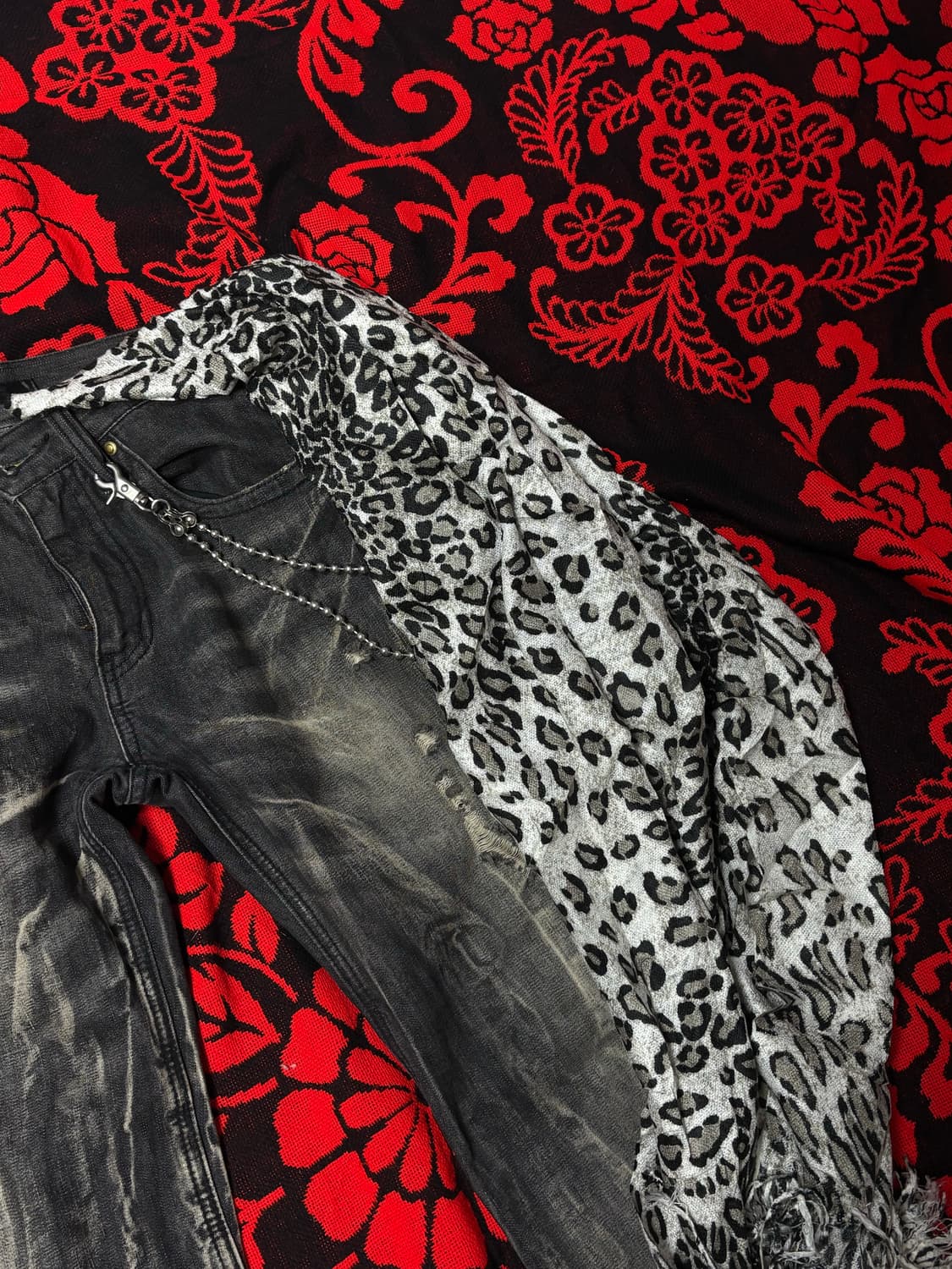 Jpn vtg Punk leopard scarf 상품이미지3