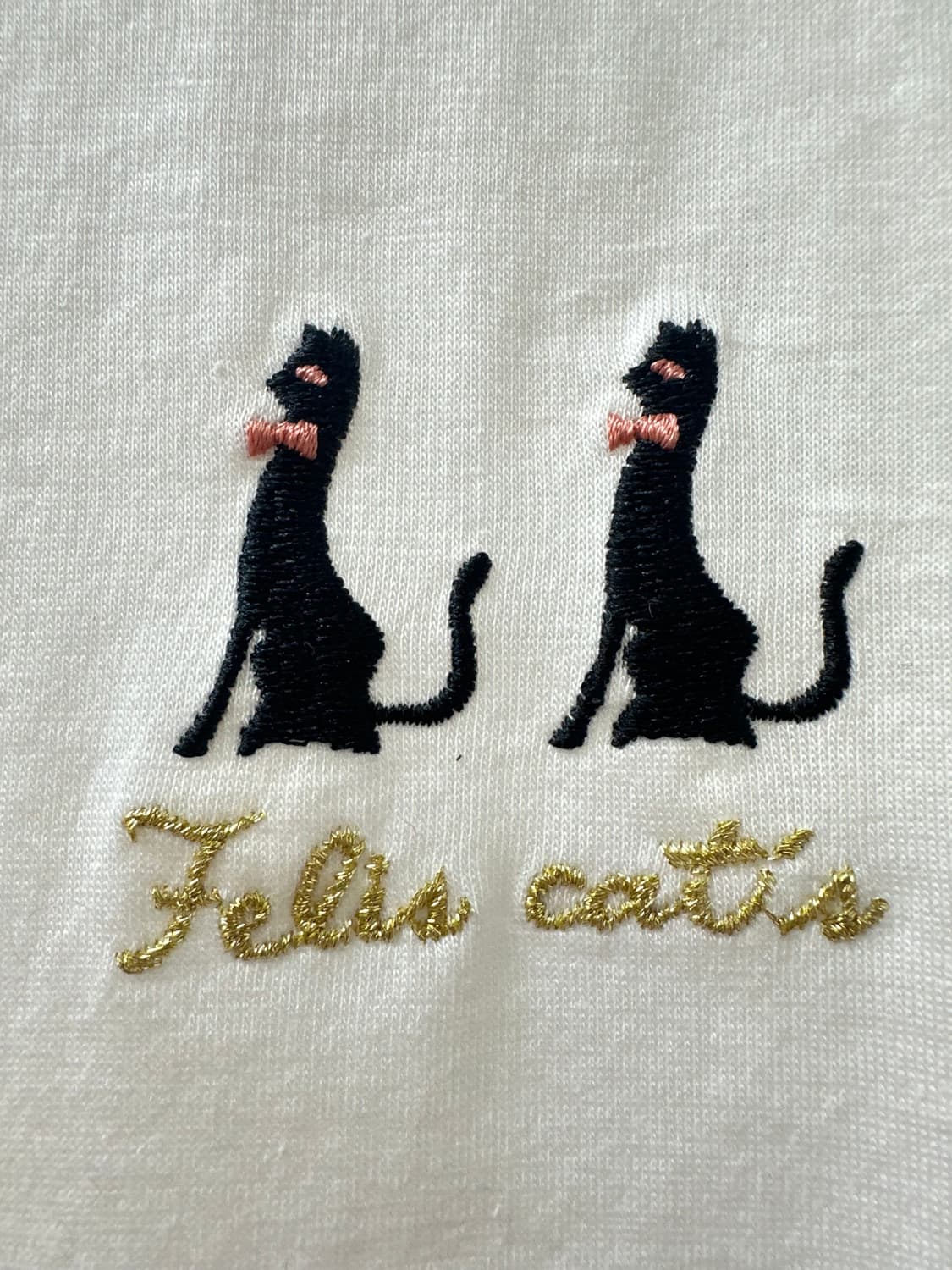 일본빈티지 고양이 자수 코튼 100% 반팔 티셔츠 japan 상품이미지3