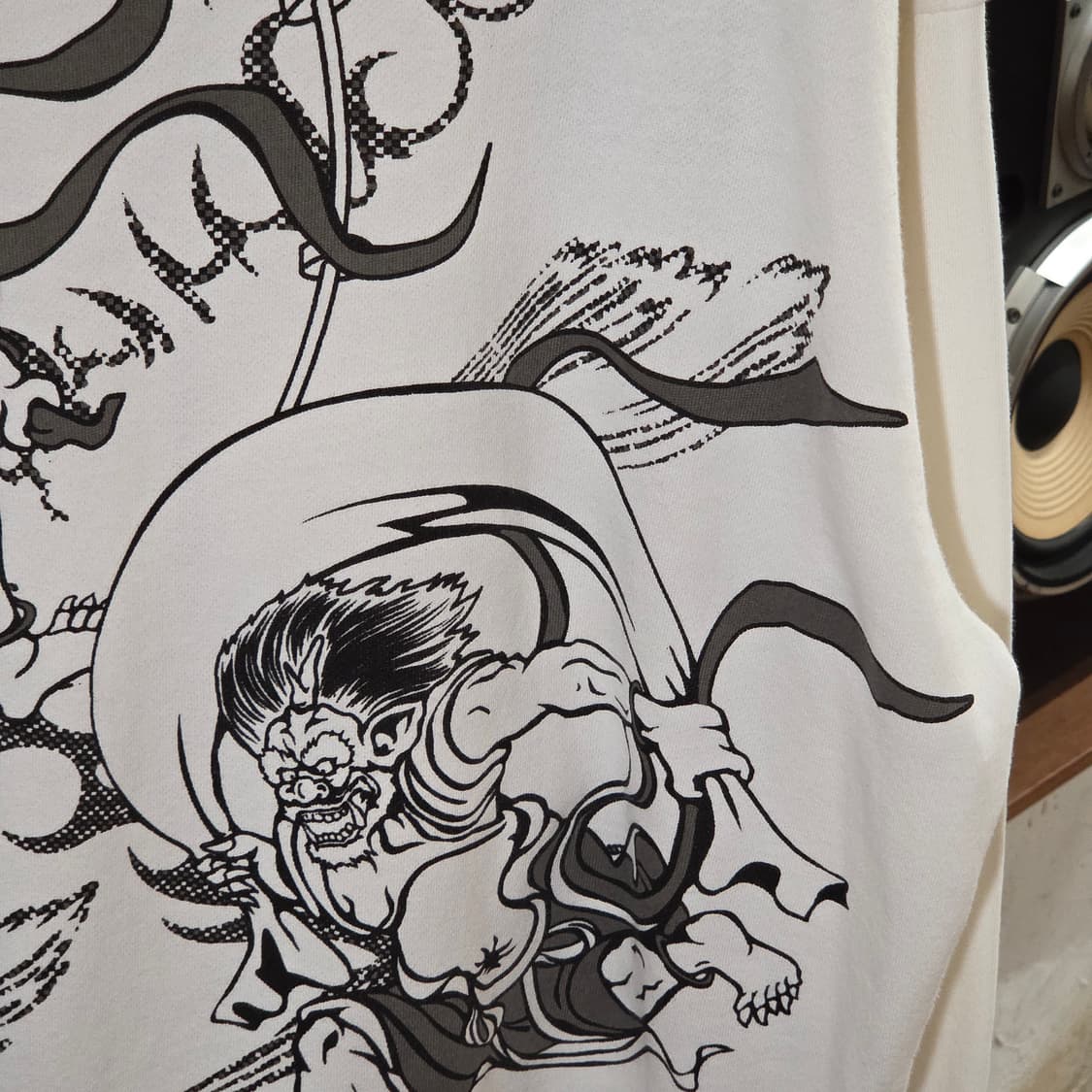 JPN 카라쿠리 타마시 풍신 오리엔탈 레터링 자수 후드집업 상품이미지5