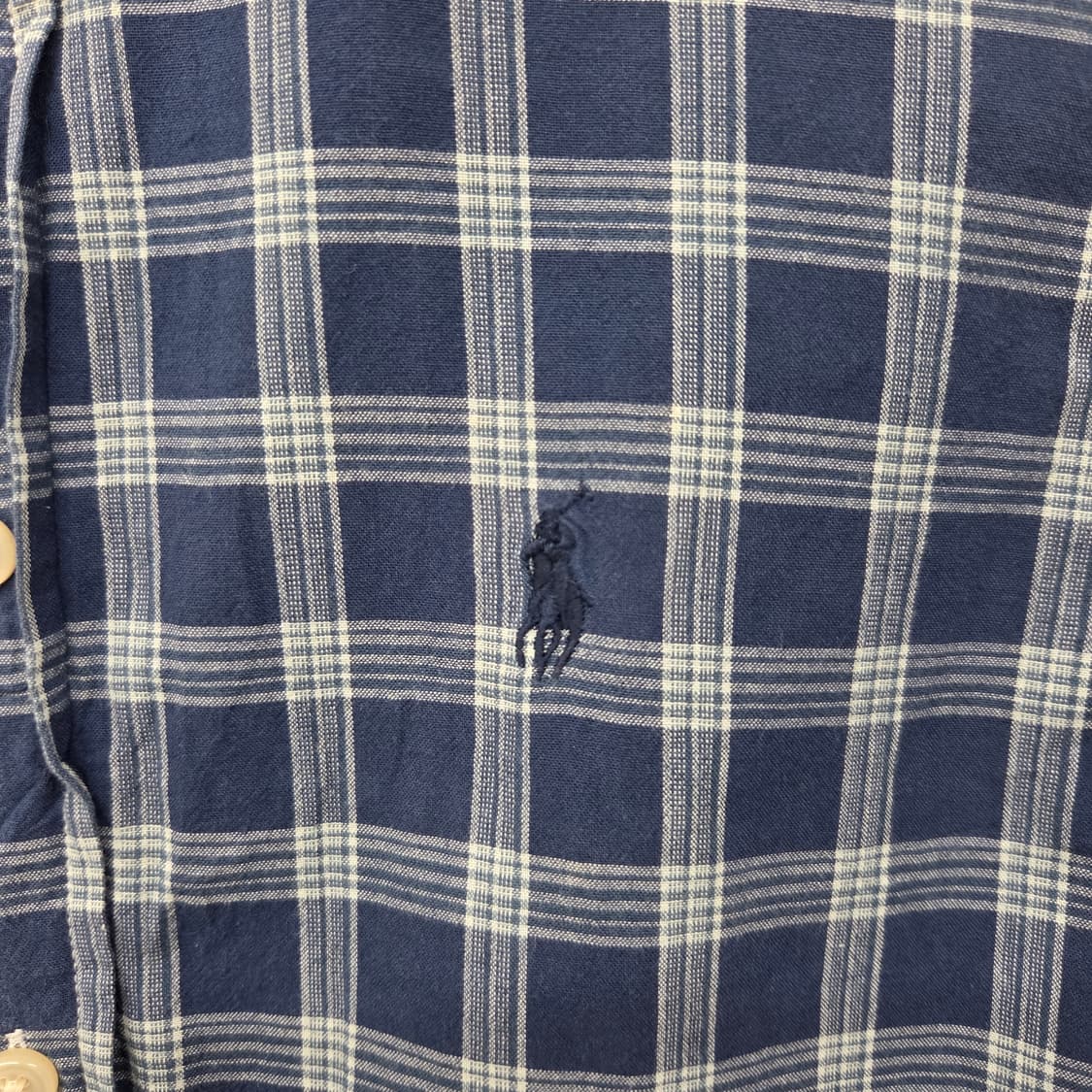 폴로 랄프로렌 체크 반팔 셔츠 네이비 여L 상품이미지4