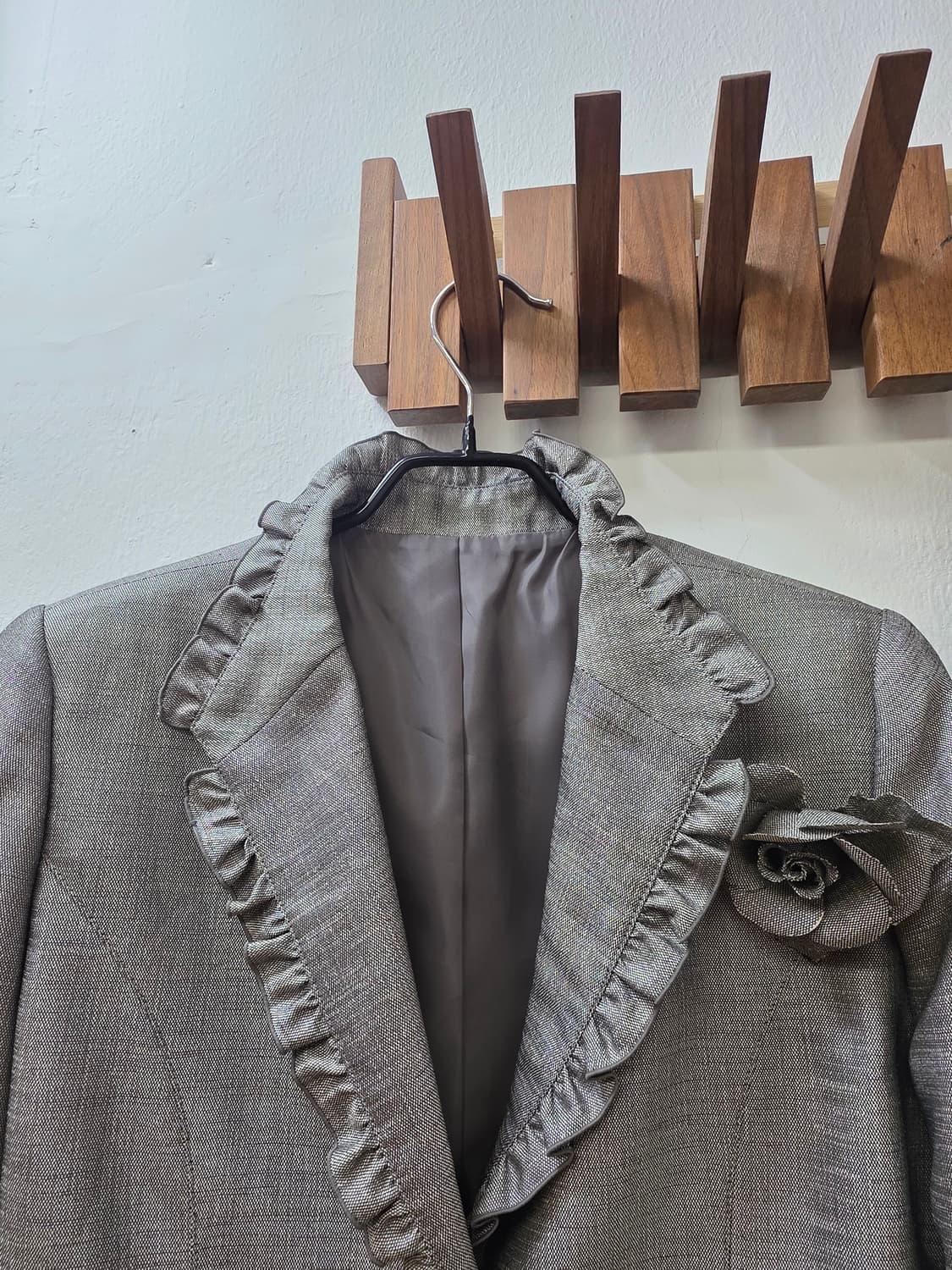 일본빈티지 코사지그레이셋업 상품이미지3