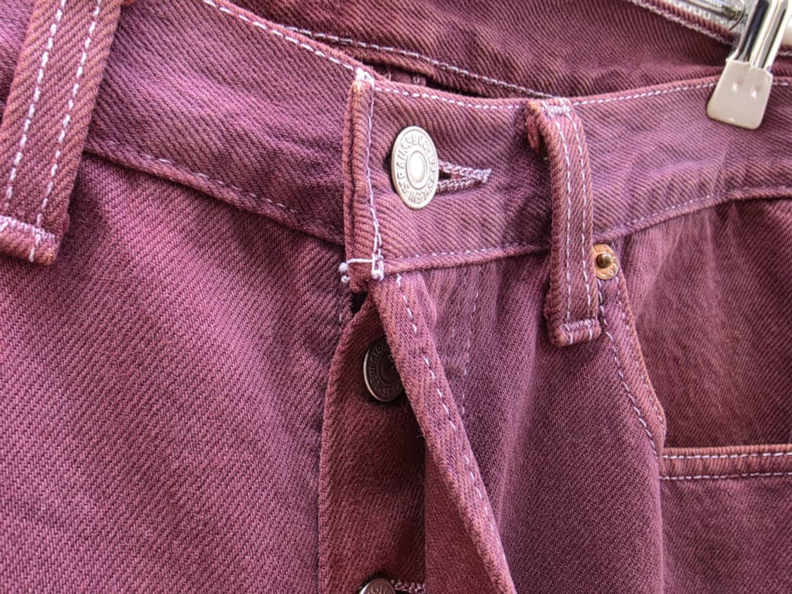 90s 리바이스 501 와인컬러진 (made in usa) 상품이미지4