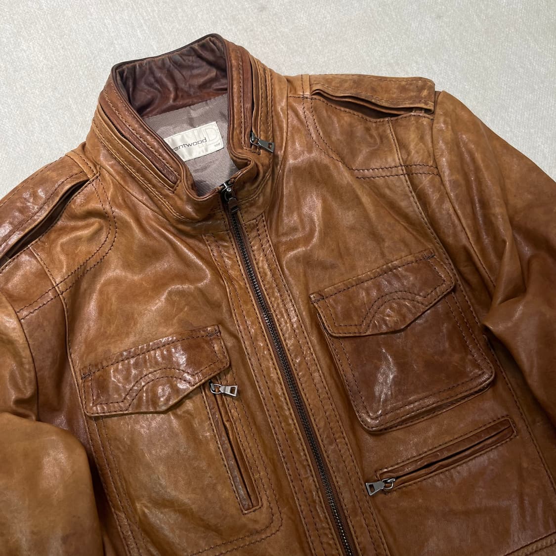 100 빈티지 양가죽 바이커 자켓 상품이미지2