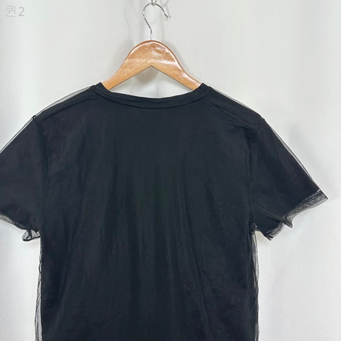 안나수이 여자 이중 티셔츠 반팔티 검정 90 (66) 상품이미지8