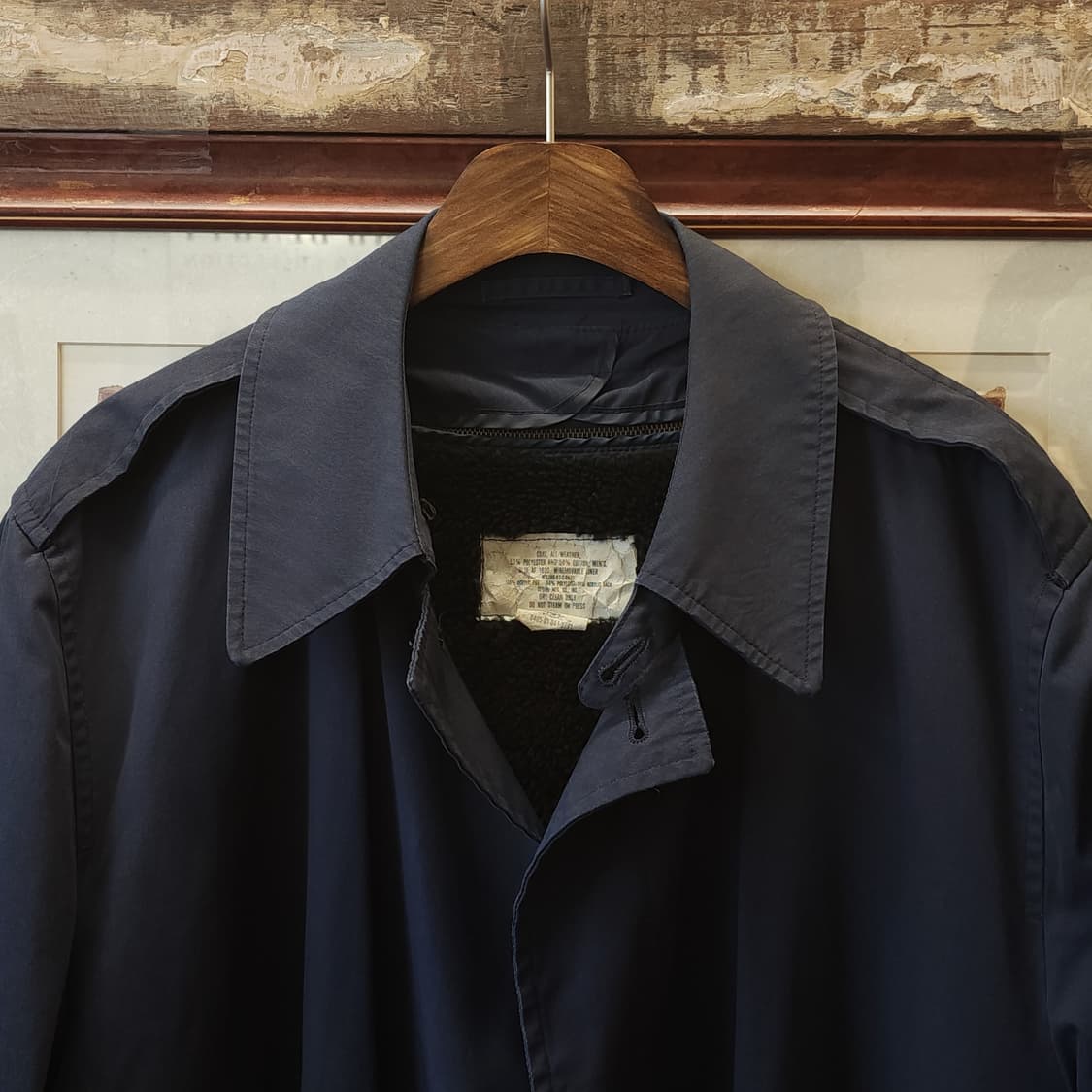 미군 트렌치 코트 미 공군 올 웨더 트렌치 코트 네이비 44 L 상품이미지3