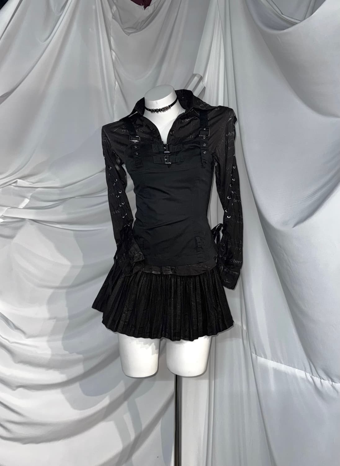 미사깔 알곤퀸즈 에이치나오토 데일리 무채색 펑크 코디세트  상품이미지5