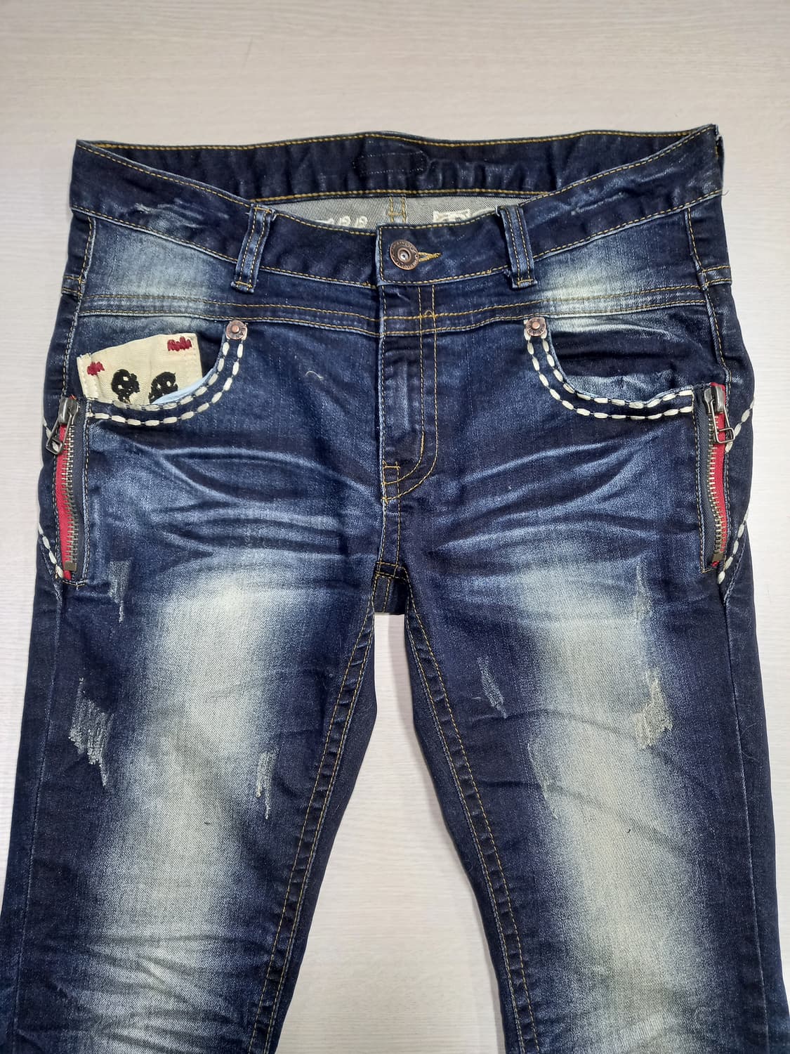 32 ESTHER 약골반 워싱 스판스키니 진청 32-370 상품이미지3