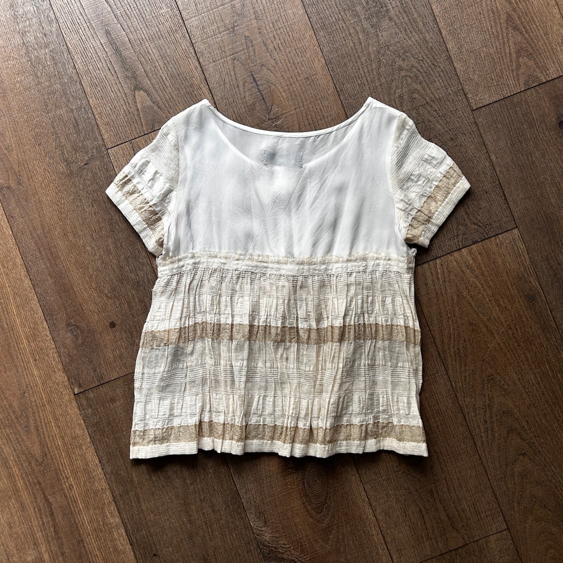 Shirring Docking Ribbon Blouse 상품이미지6