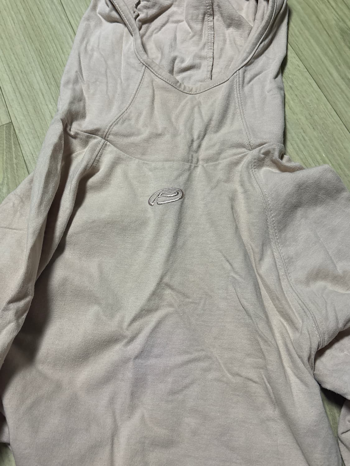 피스메이커 ex light crop hoodie pink beige 상품이미지2