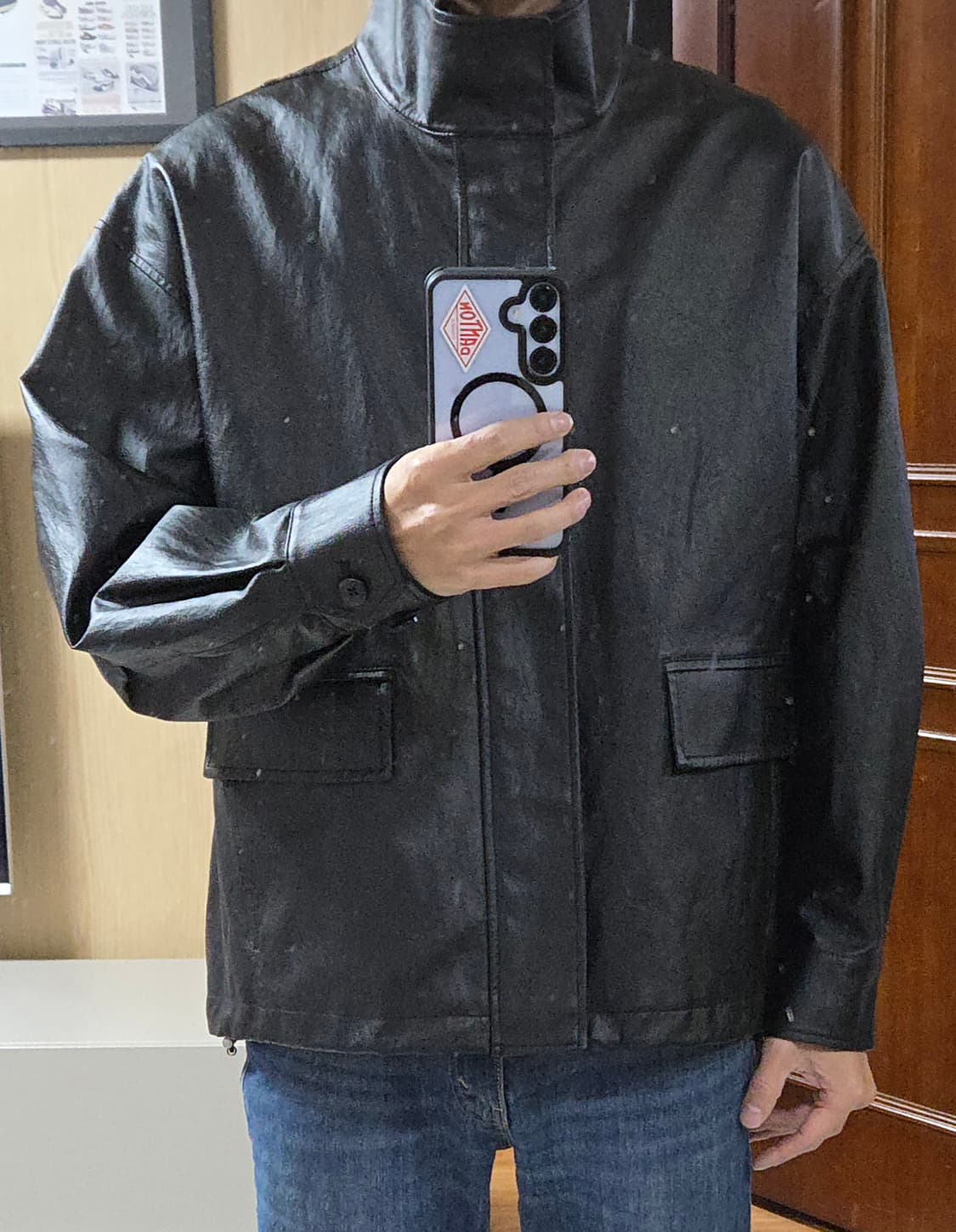 (착샷) 247시리즈 레더 필드 자켓 비건 상품이미지8