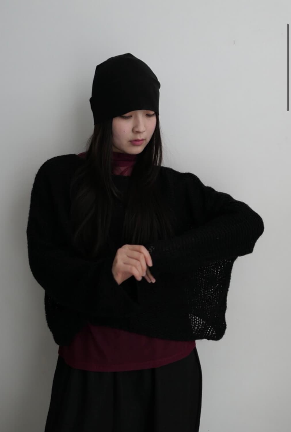 낙원 빈티지 부클레 크롭 니트 상품이미지2