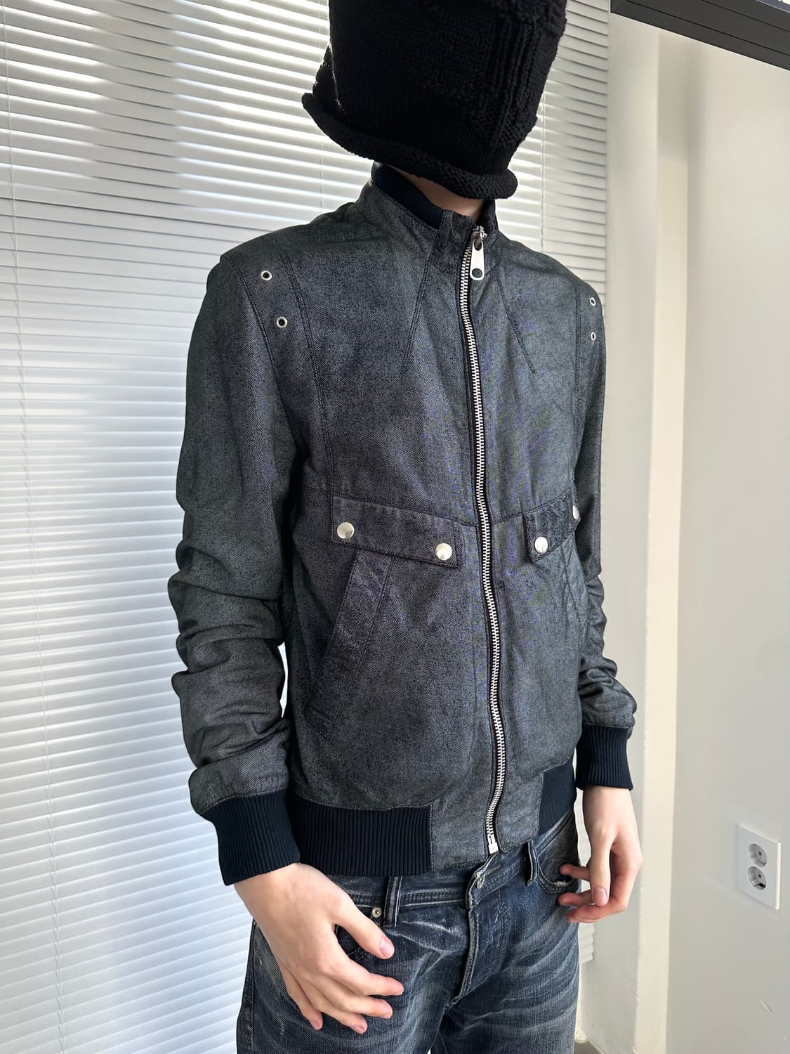 디올 옴므 08AW 코팅 램스킨 레더 봄버 자켓 상품이미지2