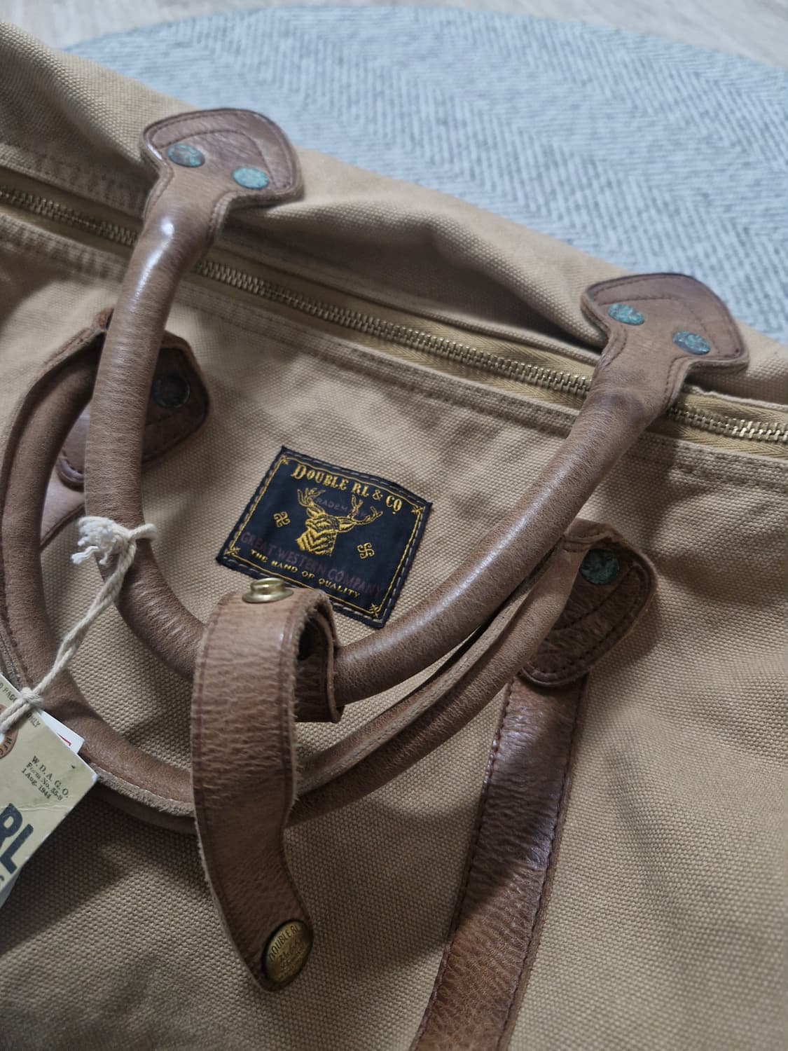 RRL 레더 트림 캔버스 더플 백 상품이미지2