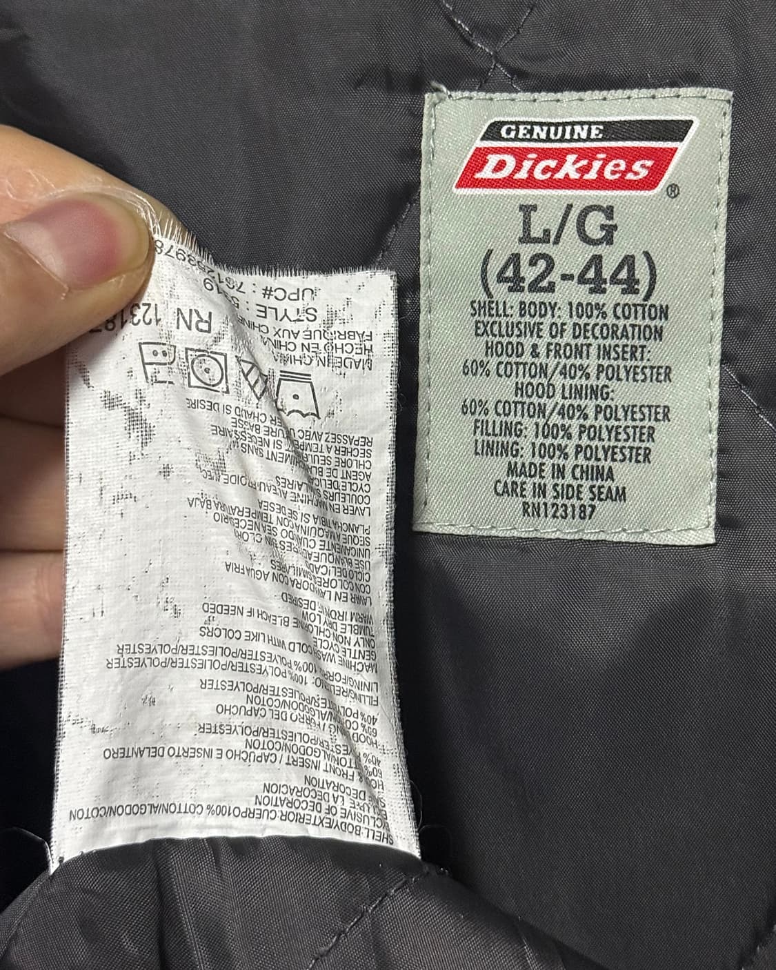 디키즈 90s 패디드 누빔 워크 셔츠 자켓 포켓 워시드 워싱 그레이 후드 상품이미지7