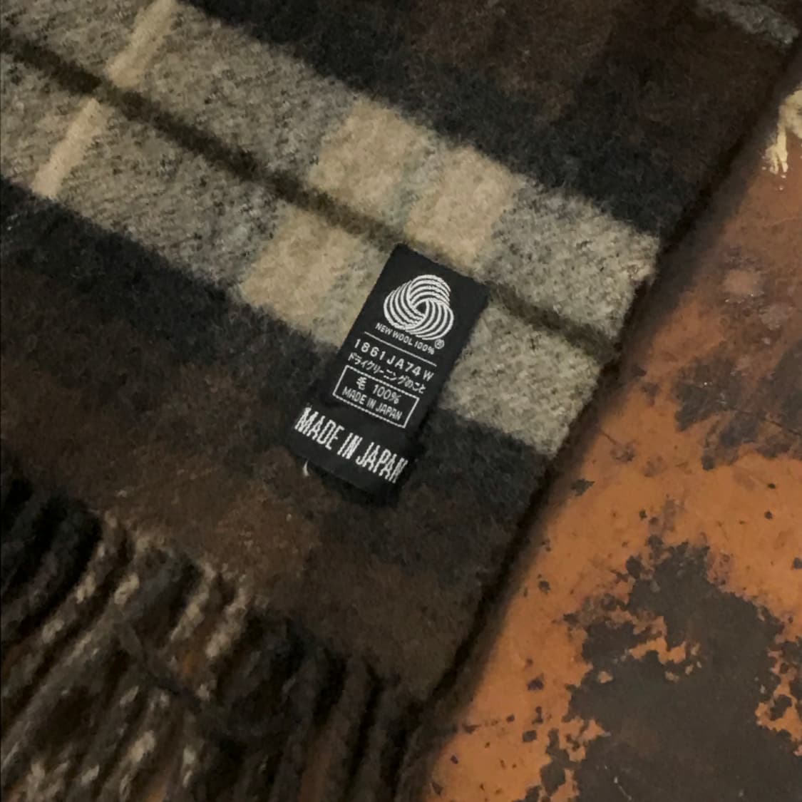 Japan 피에르 발망 브라운 톤 울 머플러 남녀공용  상품이미지3