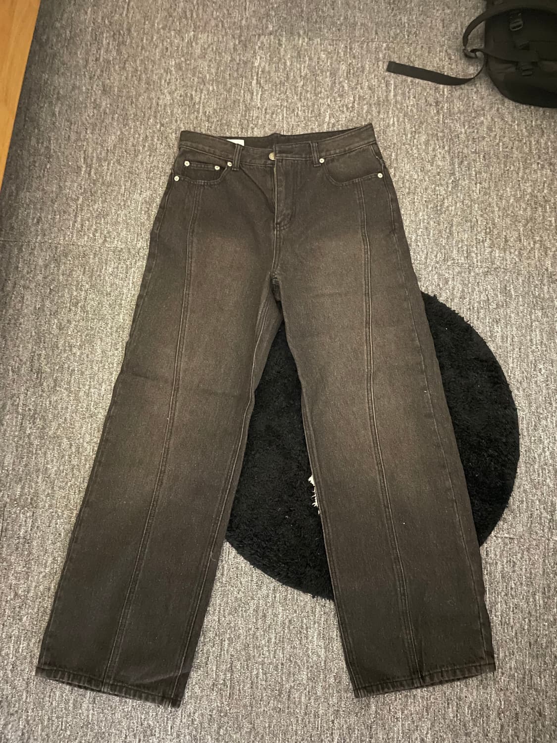 웨이비 커브드 와이드 데님 팬츠 [새상품] 상품이미지2