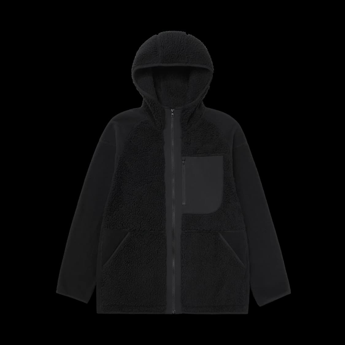 유니클로 x 화이트 마운티니어링 플리스 풀집 파카 블랙 상품이미지1