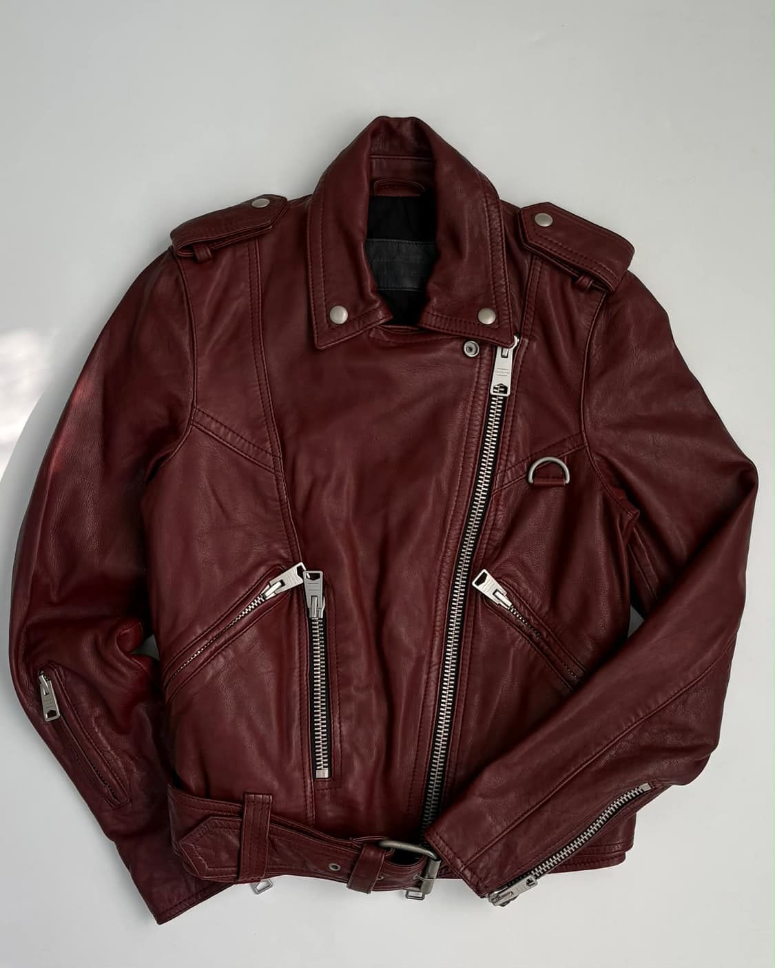 올세인츠 발펀 양가죽 우먼 라이더 자켓 버건디 상품이미지1