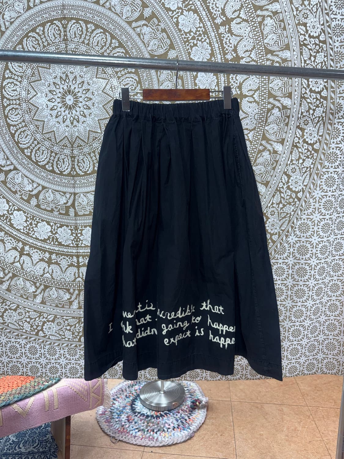 빈티지 여성 밴딩 레터링 코튼 스커트  상품이미지3