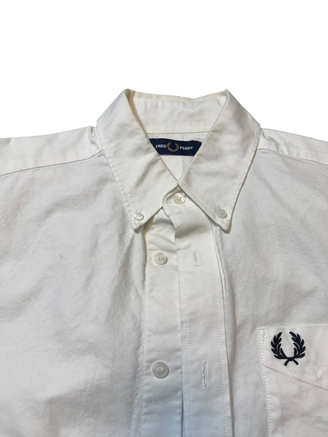프레드 페리 옥스포드 반팔 셔츠 화이트 상품이미지2