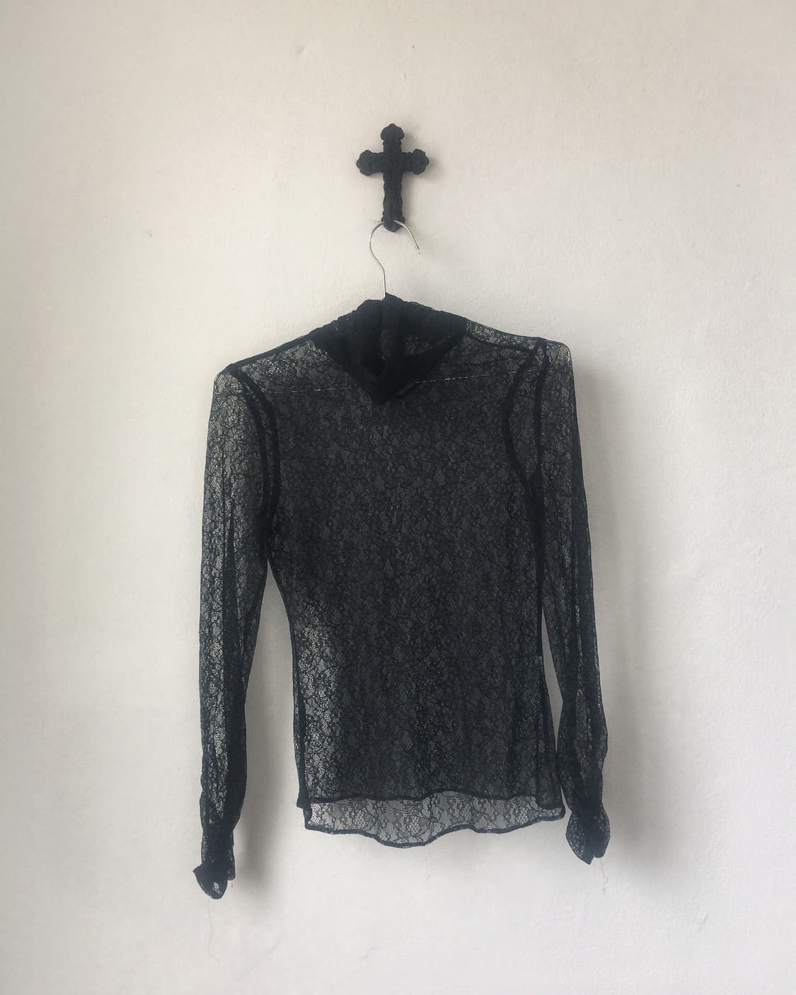 Lace high neck top 상품이미지4