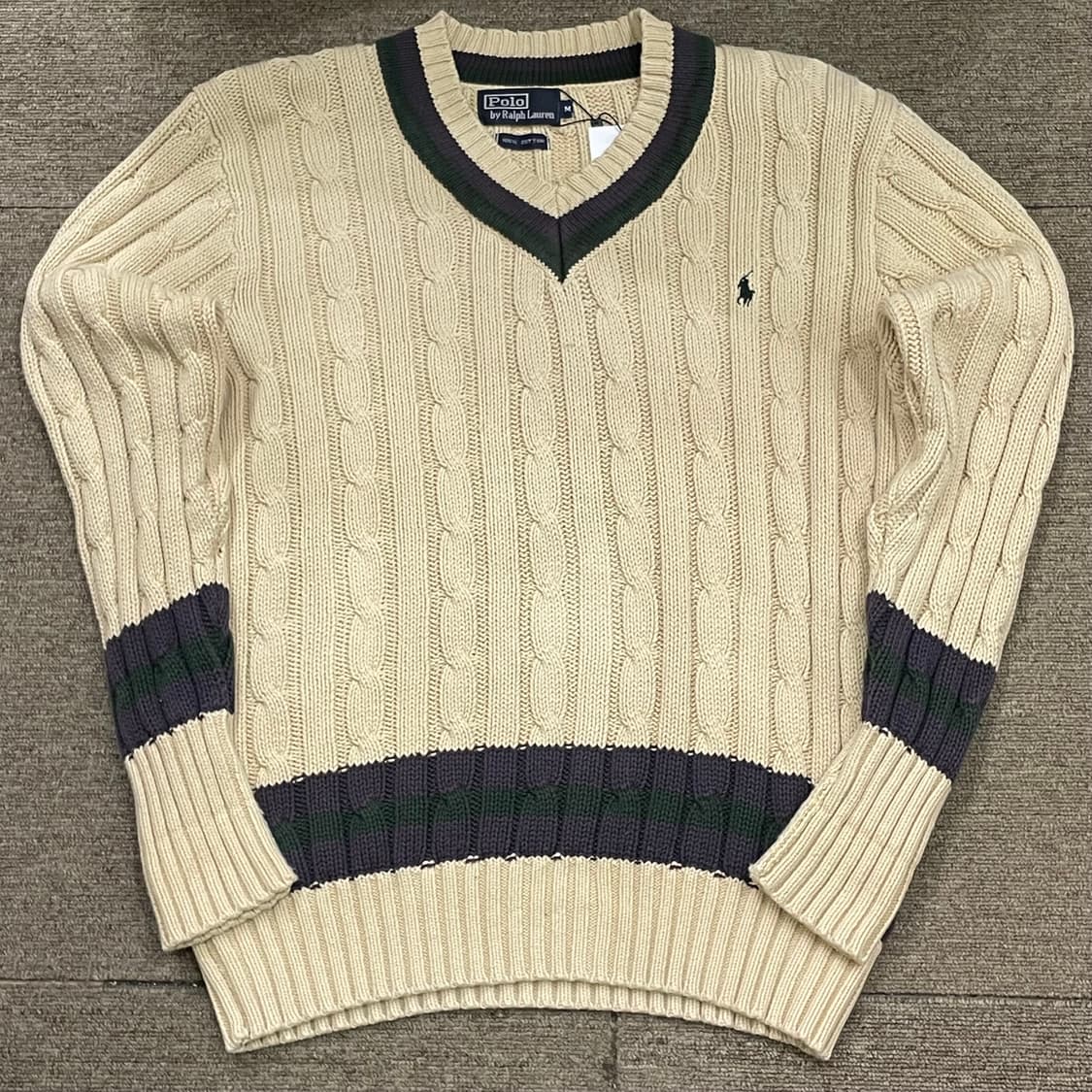 (M) POLO 폴로 랄프로렌 케이블 브이넥 니트 상품이미지3