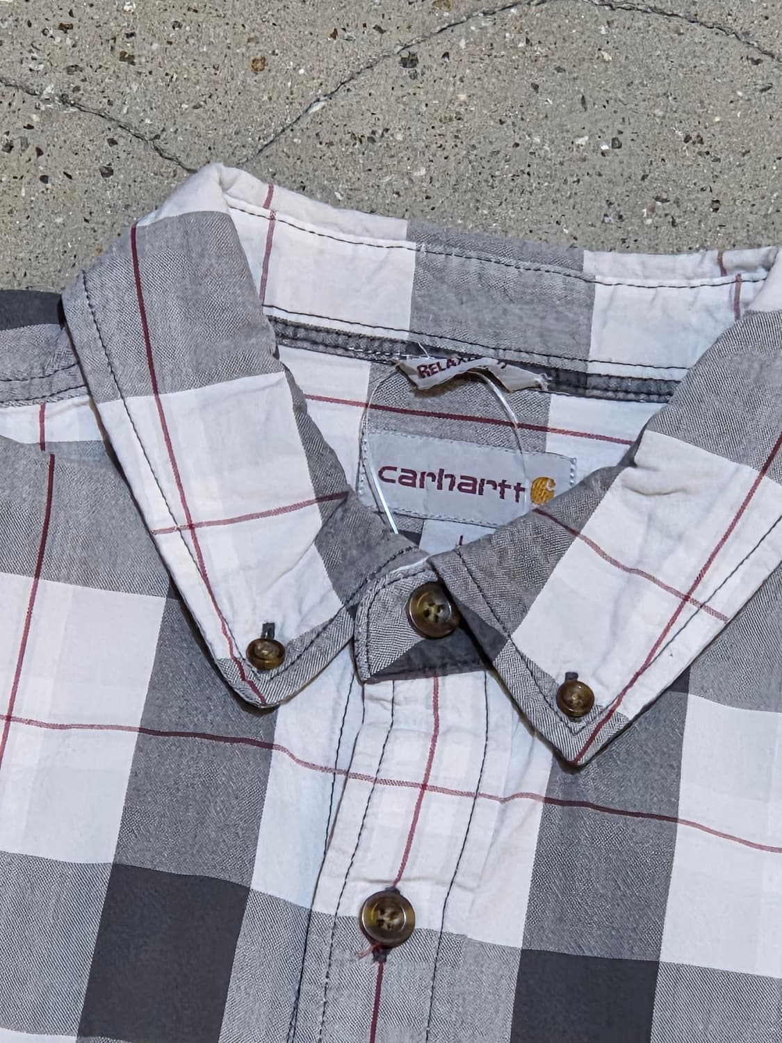 Carhartt 칼하트 그레이체크 반팔셔츠 상품이미지3