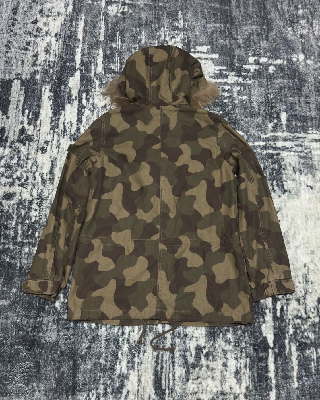 Y2K Faux Fur-Trim Camo Parka 상품이미지3
