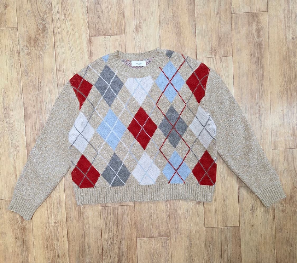 유라고(URAGO) 아가일패턴 울니트 프리사이즈 새상품 상품이미지4