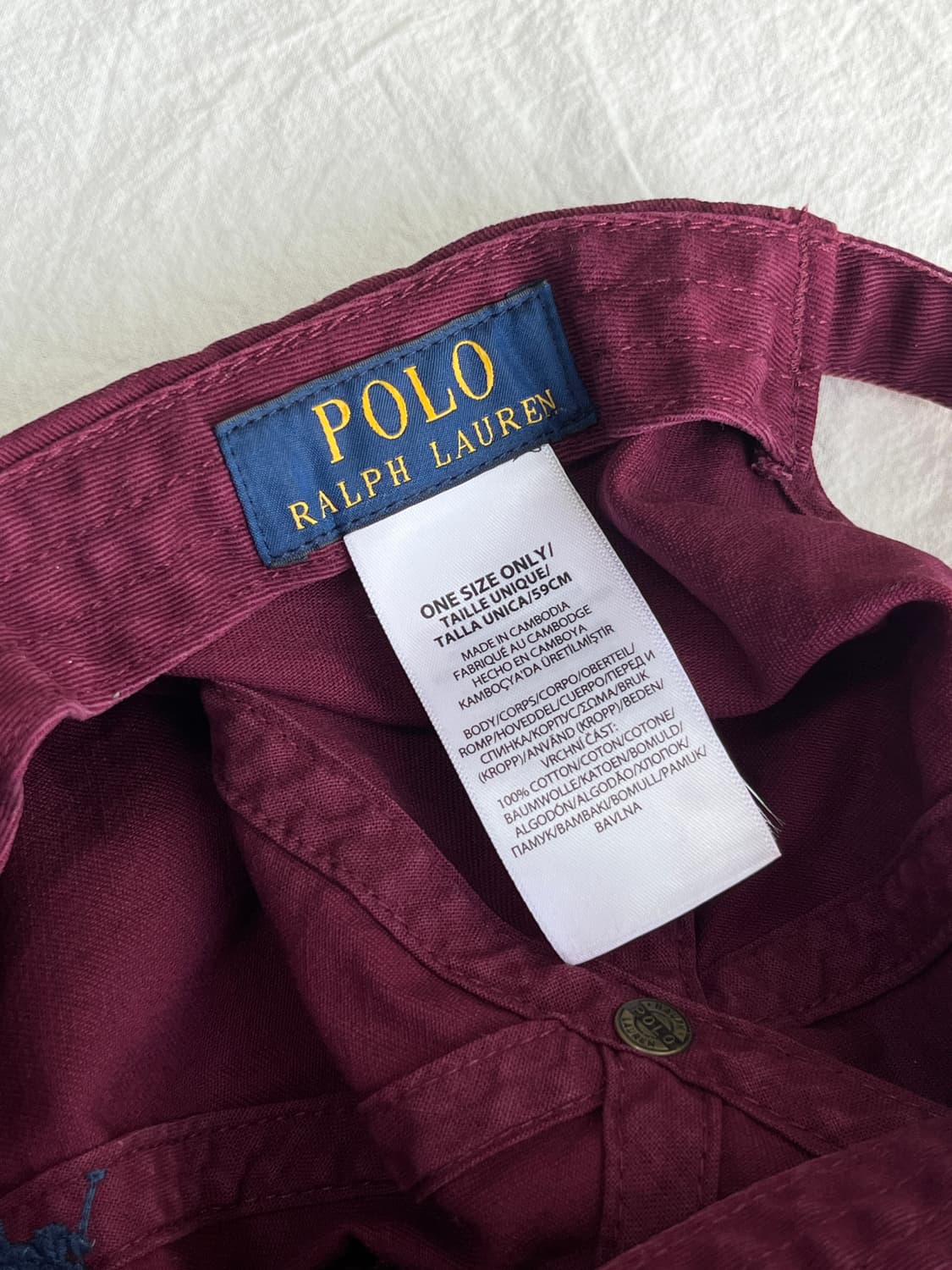 폴로 랄프로렌 버건디 볼캡 모자 상품이미지5