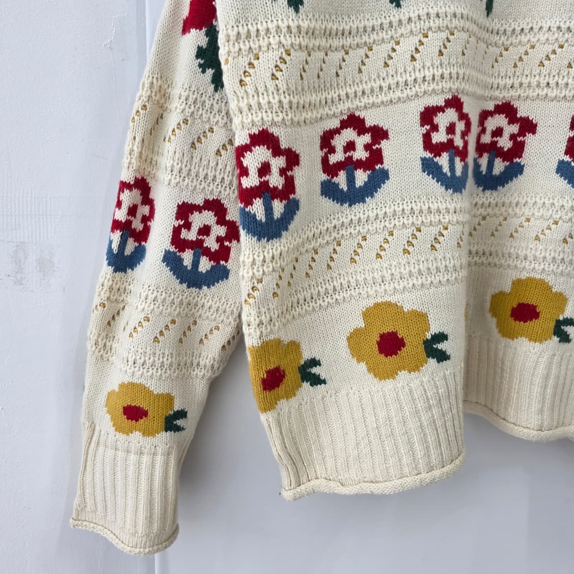 플라워패턴 자가드 니트  상품이미지4