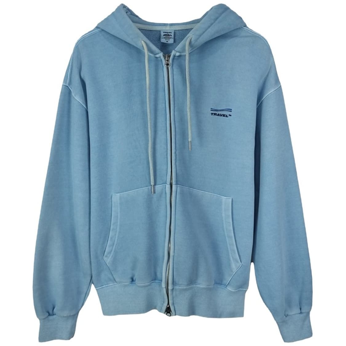 [트래블] 로고 자수 워시드 오버핏 후드 집업 M19301 상품이미지2