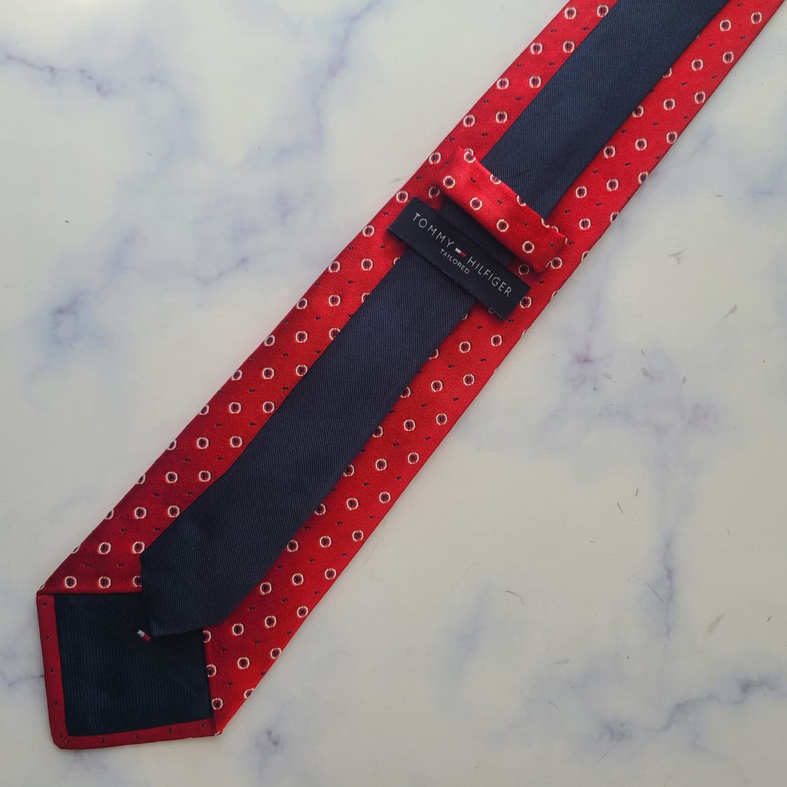 타미힐피거 실크 레드 패턴 넥타이 7.8cm S~A+등급 G2
 상품이미지7