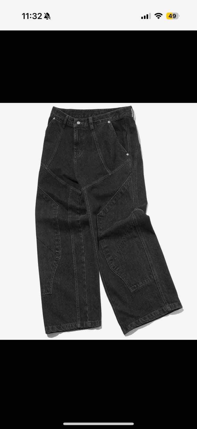 꼼파뇨 믹스 절개 와이드 데님 팬츠  상품이미지1