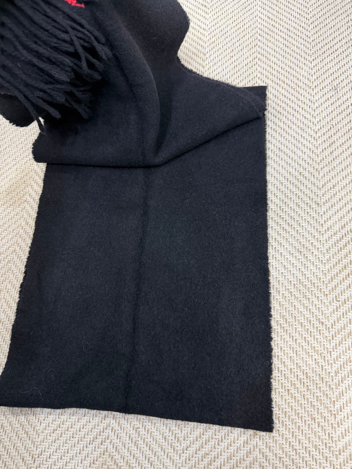 정품) 폴로랄프로렌  블랙 머플러 목도리 레드 로고  상품이미지2