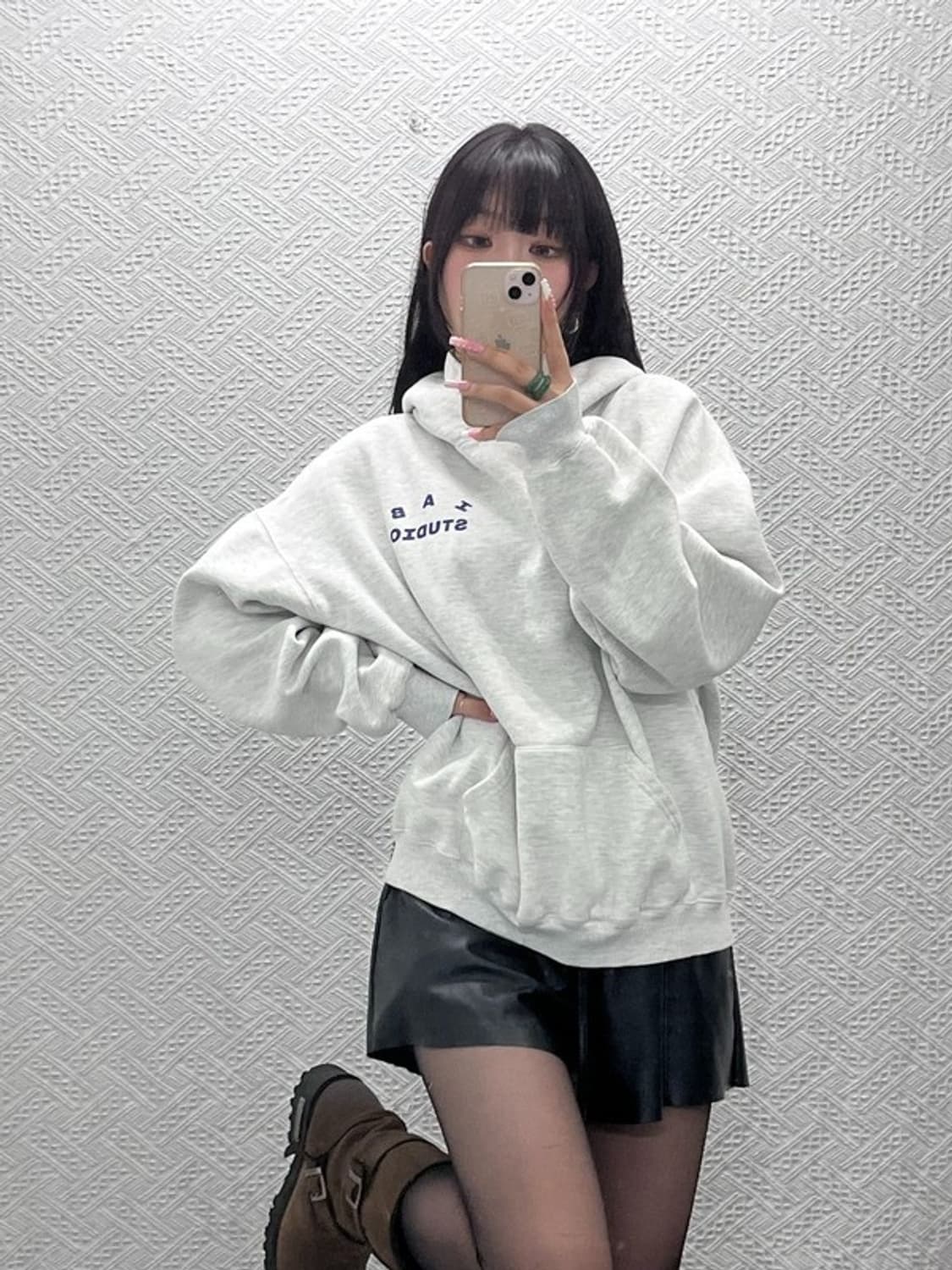 아이앱스튜디오 빈티지 캐주얼 오버핏 후드티 XL C12492 상품이미지1
