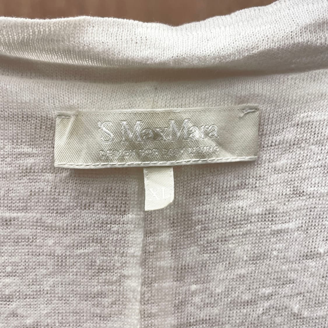 막스마라 시스루 긴팔 티셔츠 랩 드레이프 후면 절개 디테일 화이트 상품이미지6