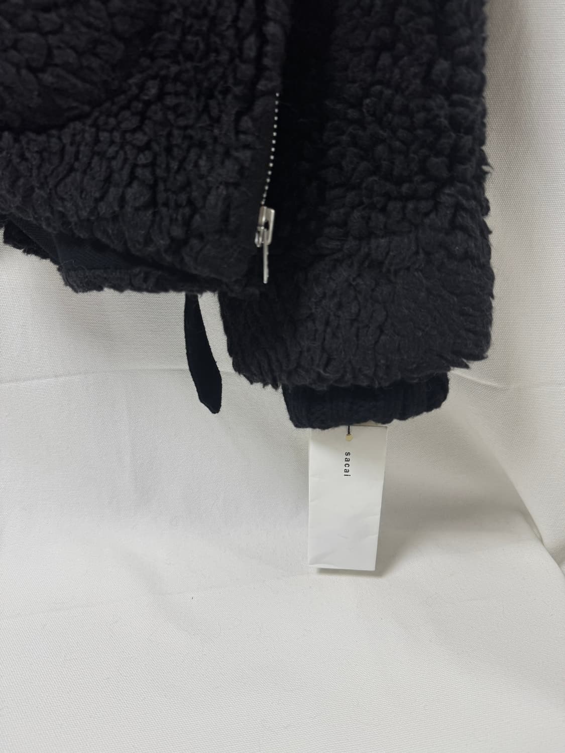 사카이 페이크 쉬어링 리브드 울 바시티 자켓 상품이미지7