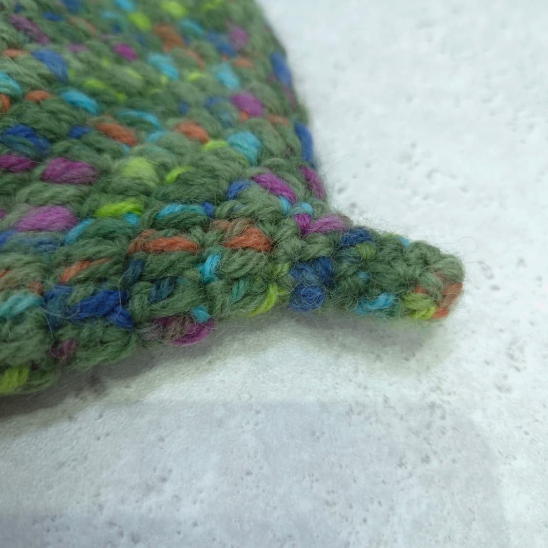 핸드메이드 뜨개 그린 멀티컬러 요정모자 비니 상품이미지4