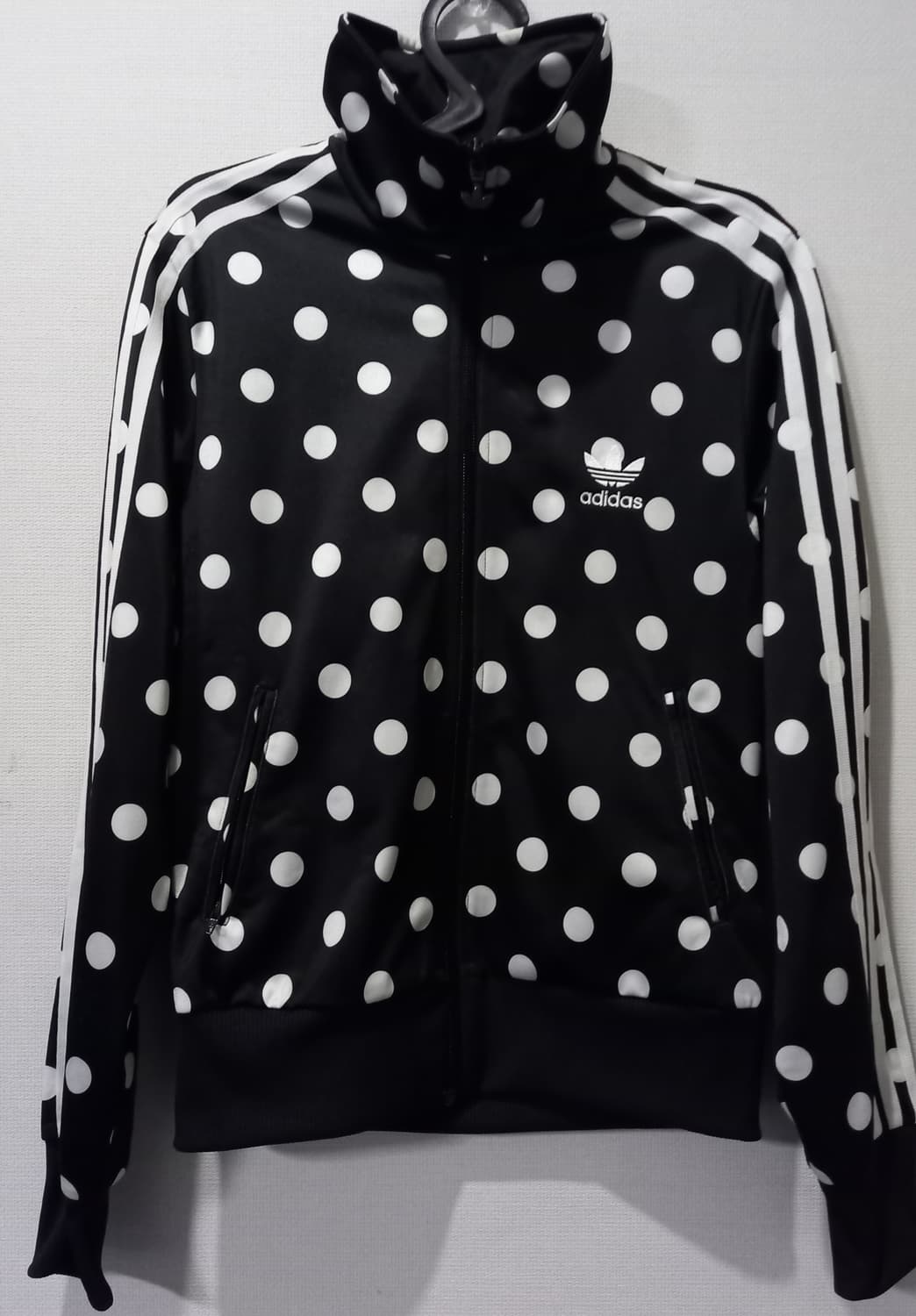 아디다스 파이어버드 블랙 도트 땡땡이 여자 트랙탑 저지 져지집업 90/S 상품이미지1