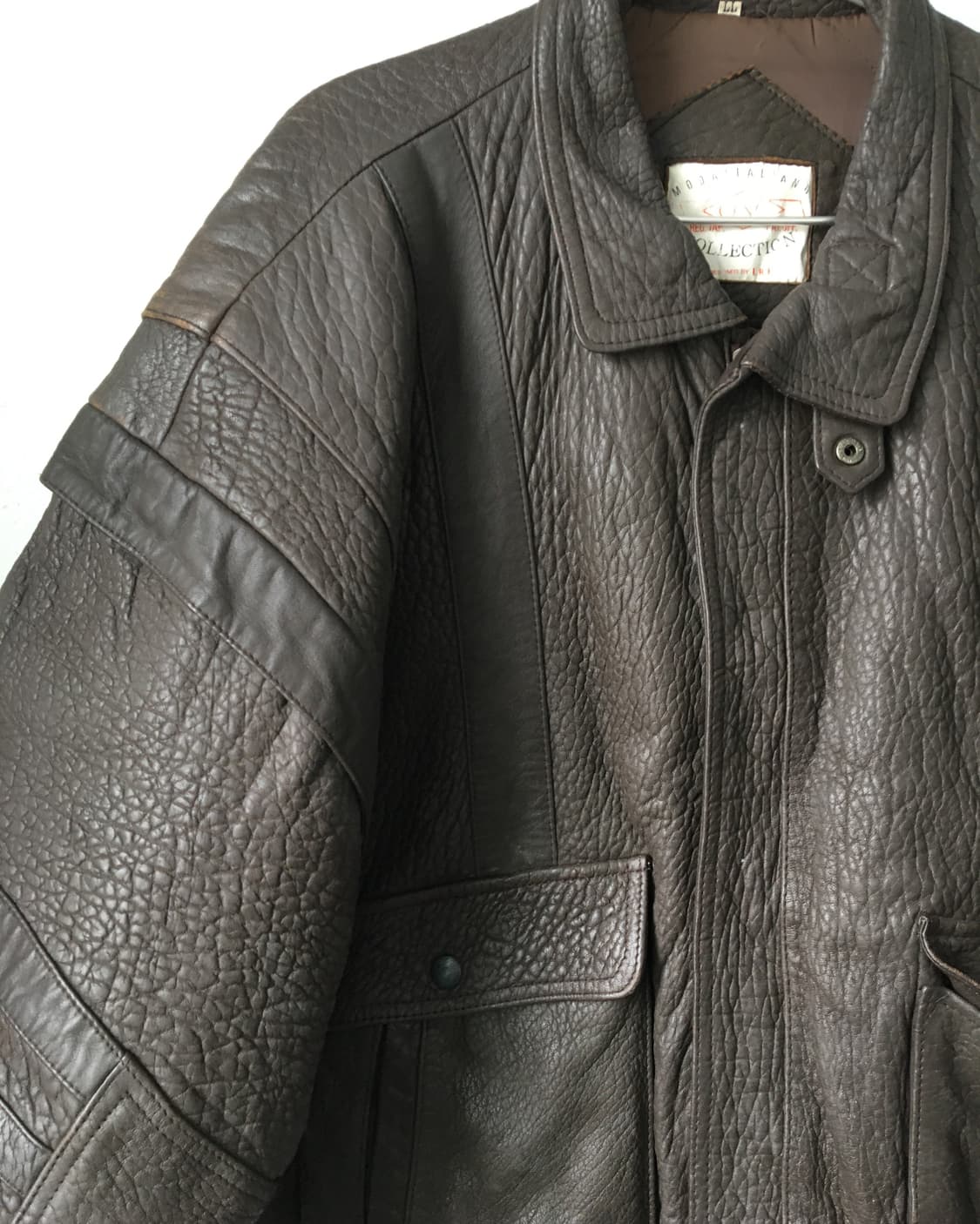 Leather bomber brown jacket 상품이미지7