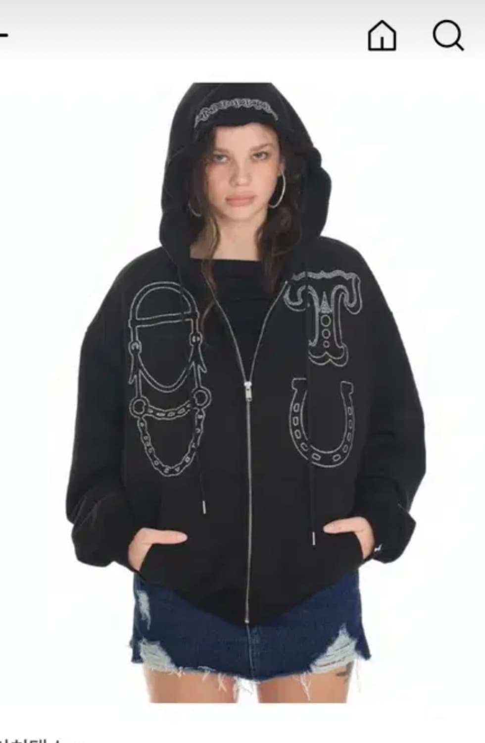 투머치택스 웨스턴 핫픽스 후드집업 western hotfix zip up 상품이미지1