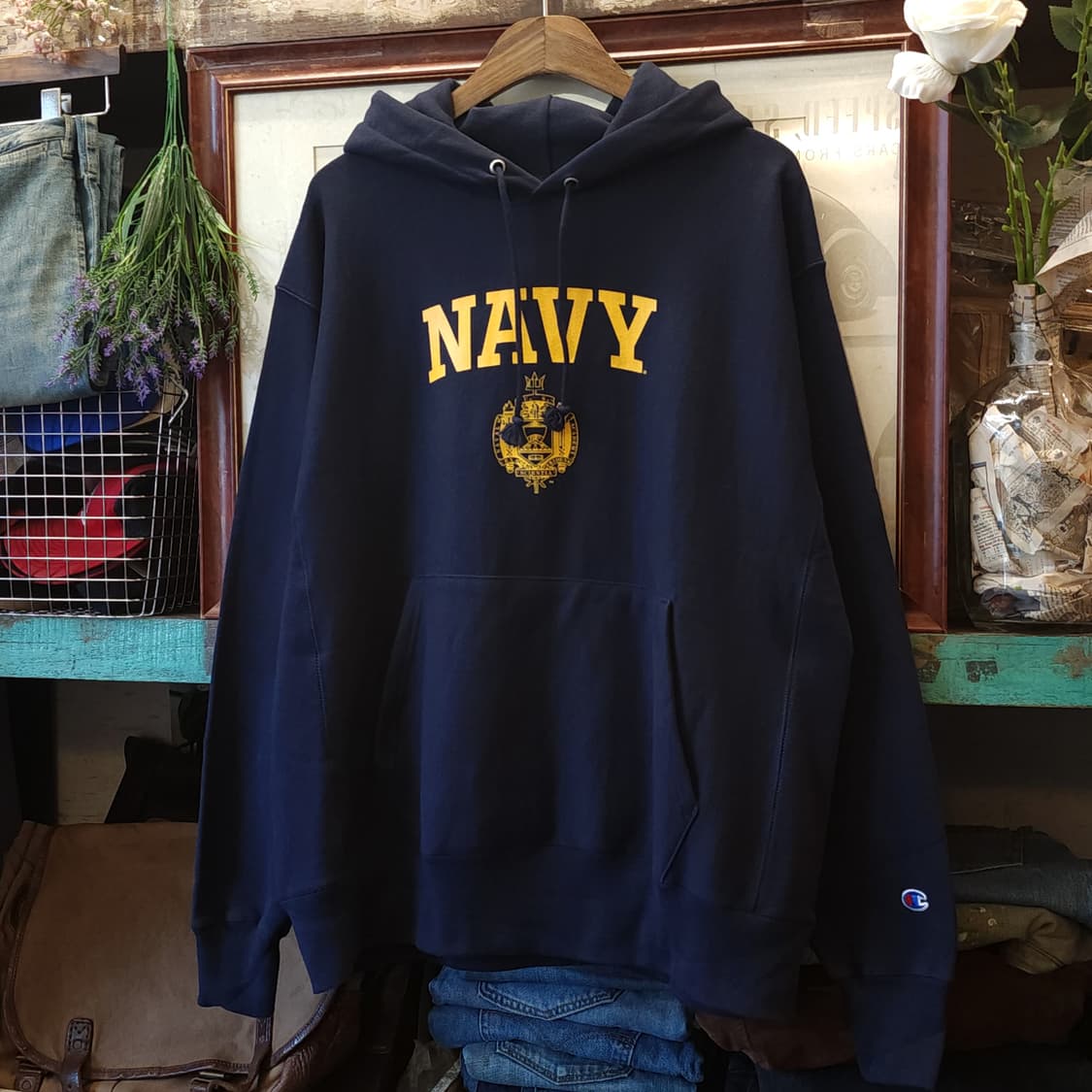챔피온 리버스위브 후드 미 해군사관학교 L 상품이미지2