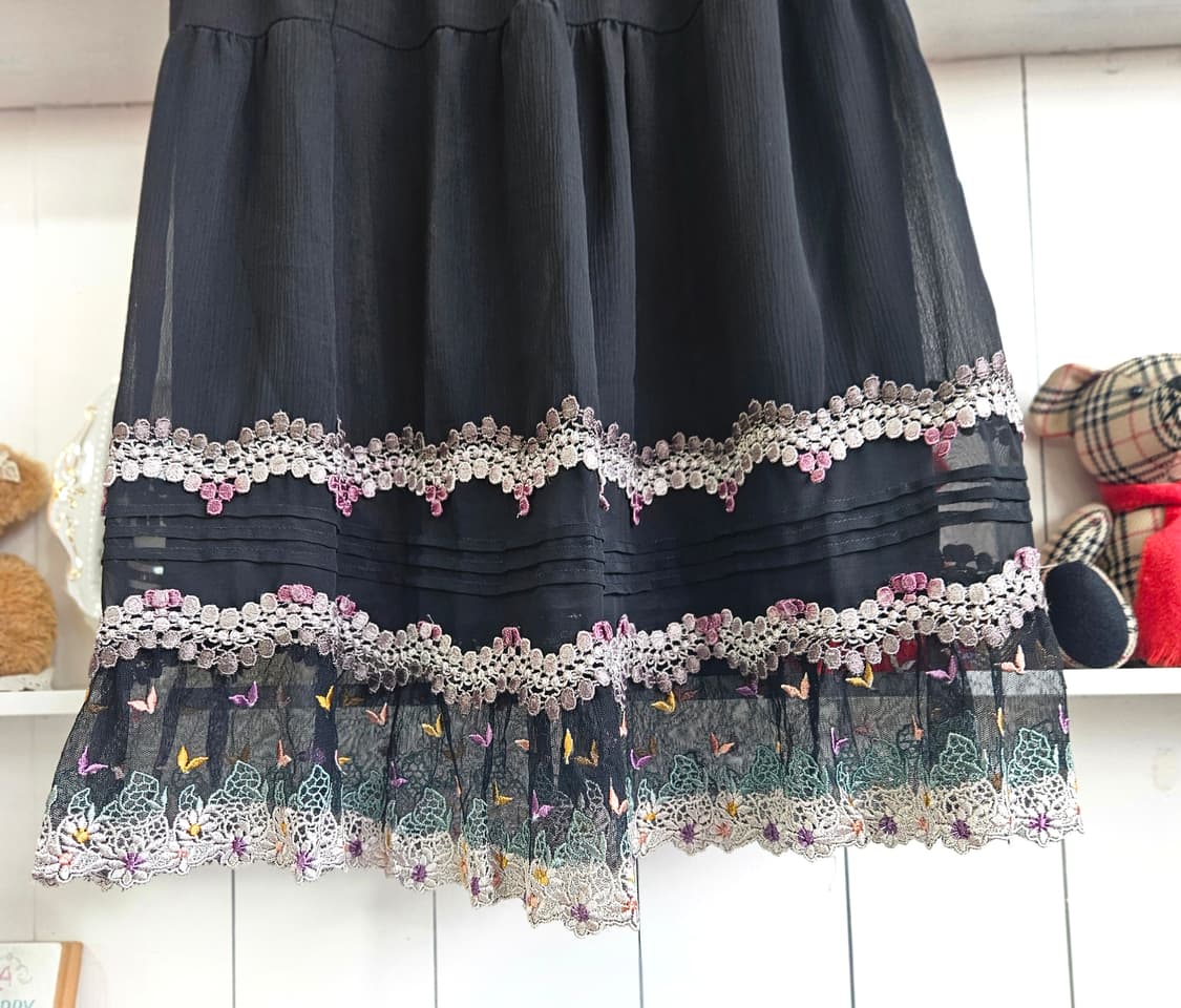 Axes Femme) 레이스 자수 티어드 스커트 상품이미지3