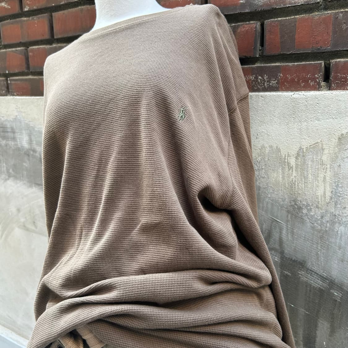 *레어* 빈티지 폴로 카키 와플 롱슬리브 상품이미지3