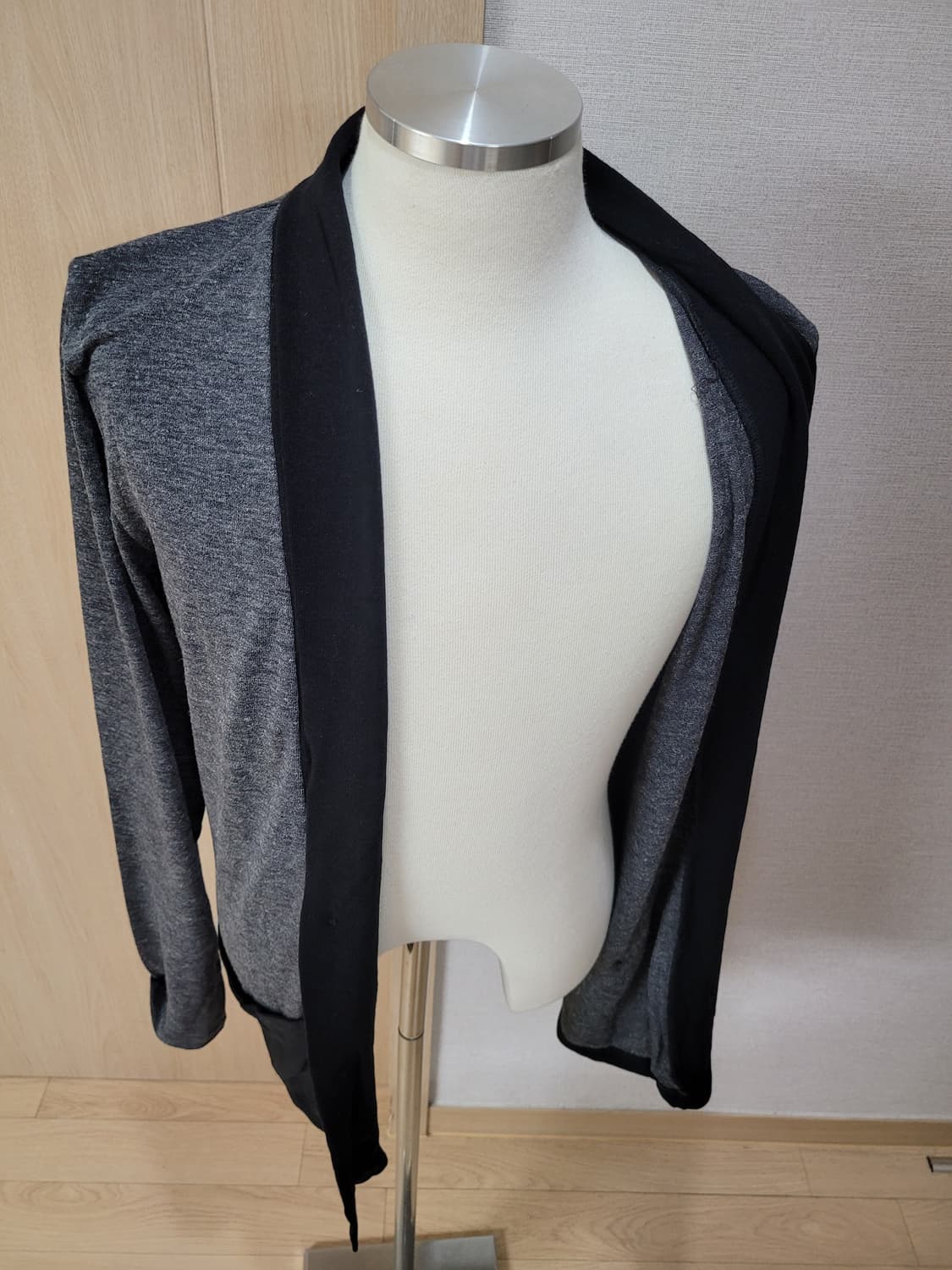 켈번 KELBURN 남자 원버튼 숄 가디건 100 블랙 상품이미지7