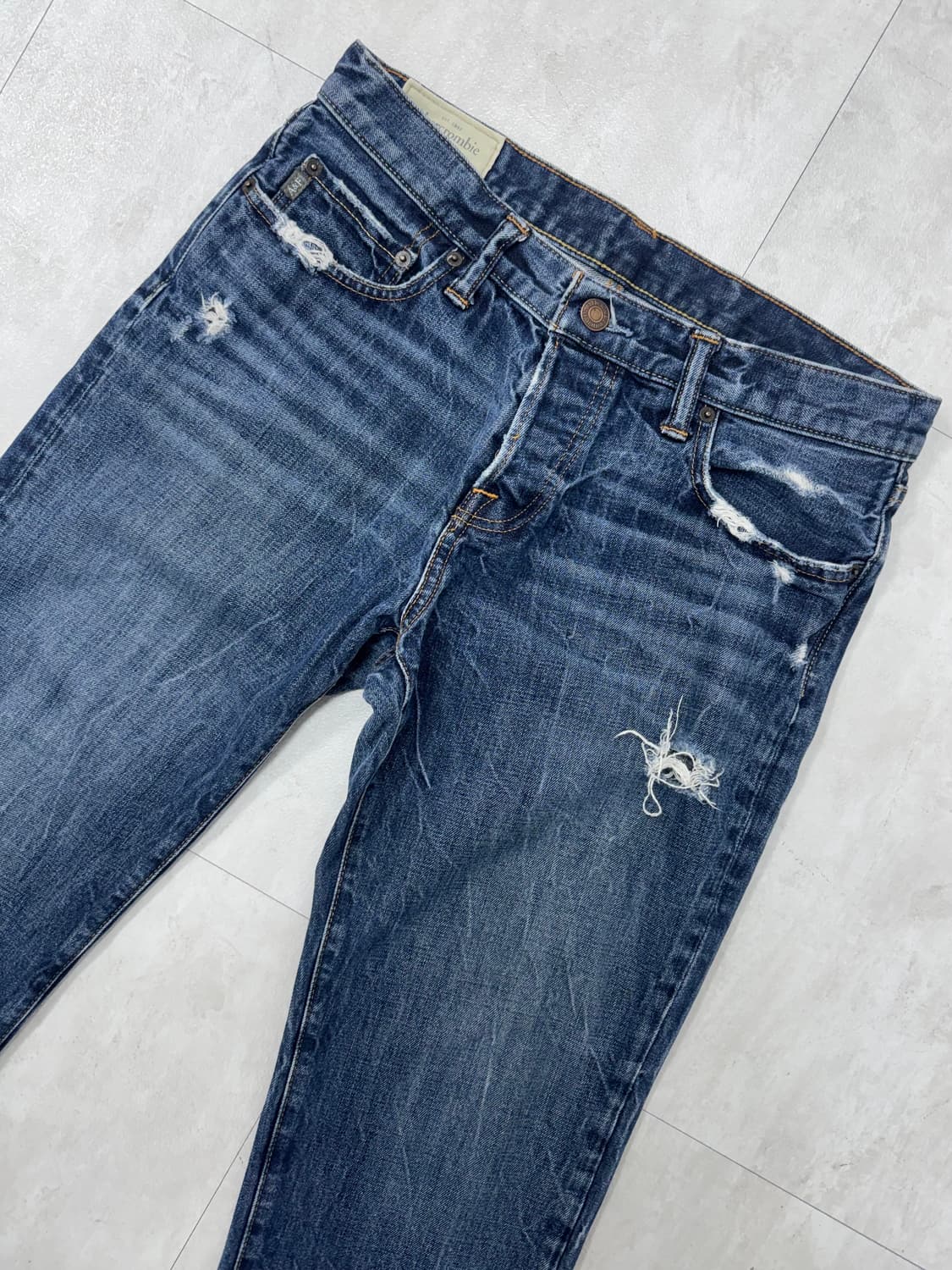 •아베크롬비 크랙워싱 슬림 스트레이트핏 데님 상품이미지2