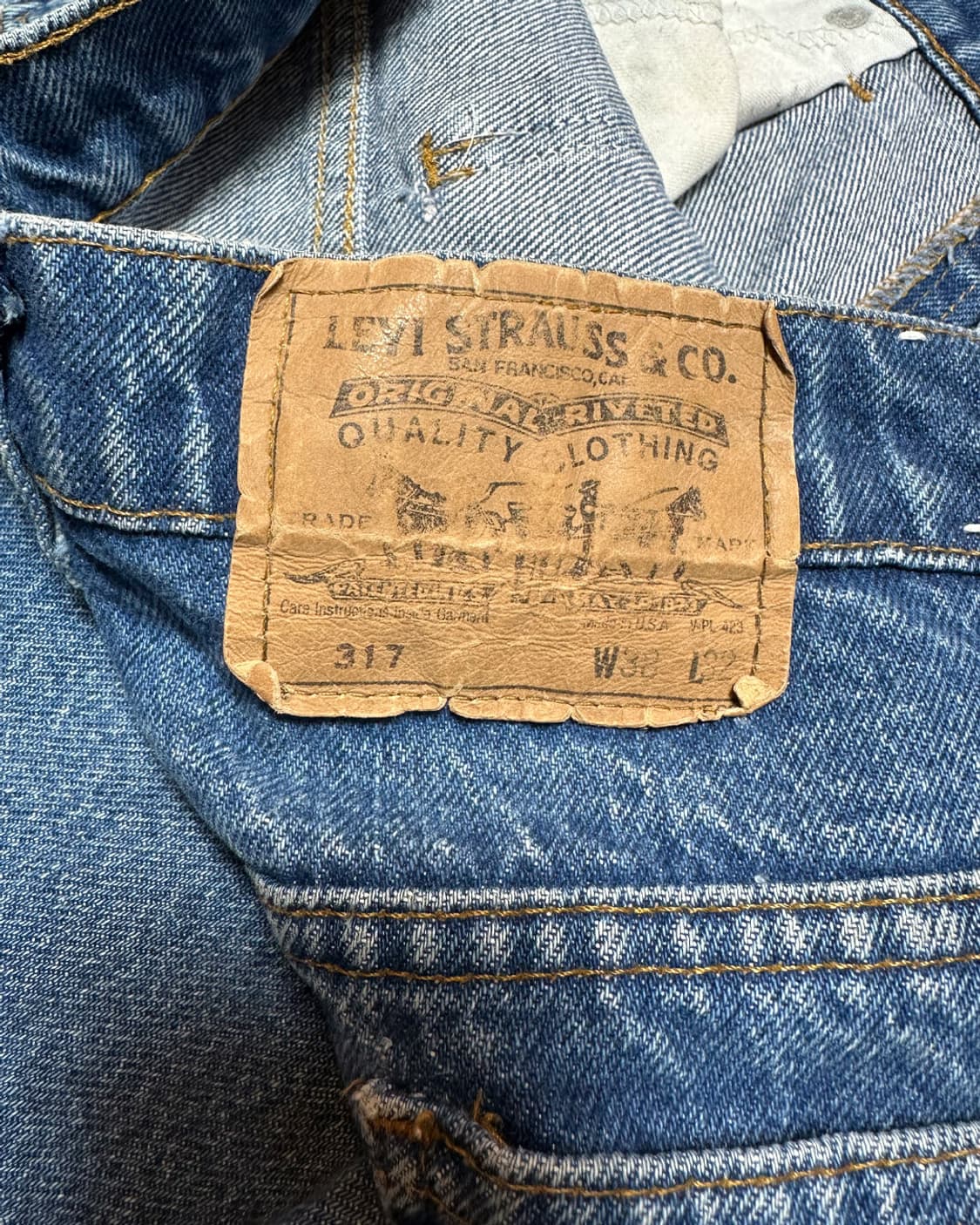 80s 리바이스517 오렌지탭 부츠컷 데님 팬츠 38x32 상품이미지9
