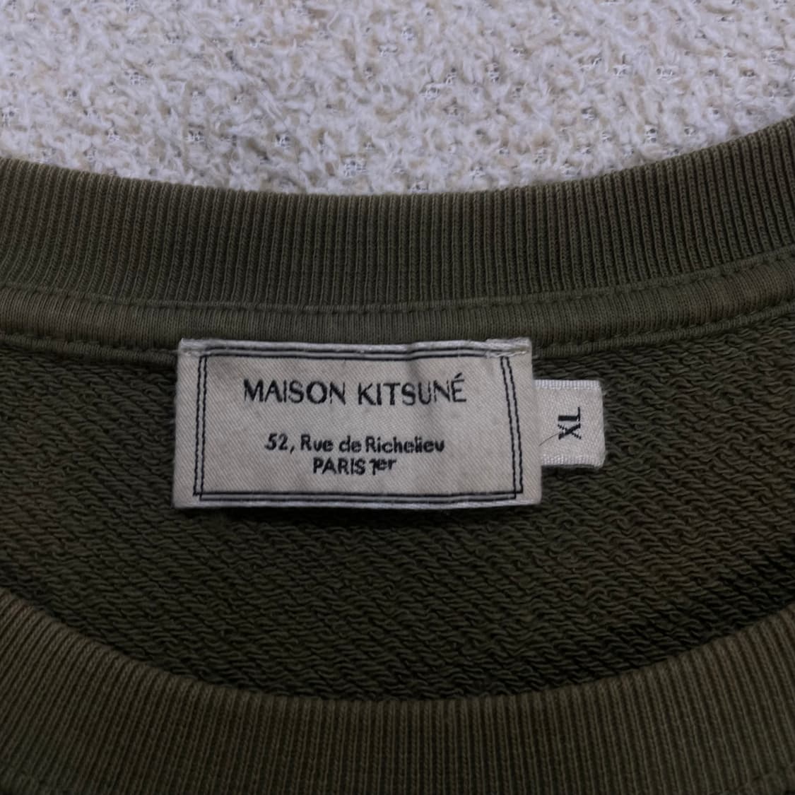 메종키츠네 빅 폭스 패치 맨투맨 카키 상품이미지3